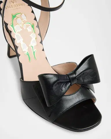 Valentino Garavani Bowow Leather Bow Ankle-Strap Sandals | Thumbnail 4