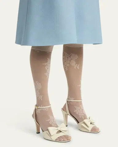 Valentino Garavani Bowow Leather Bow Ankle-Strap Sandals | Thumbnail 7