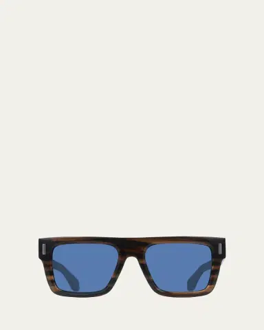 Ferragamo Men's Rivets Acetate Square Sunglasses | Thumbnail 4 Ferragamo Men's Rivets Acetate Square Sunglasses | Thumbnail 4