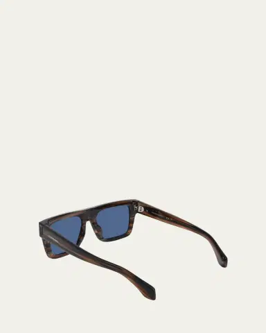 Ferragamo Men's Rivets Acetate Square Sunglasses | Thumbnail 5 Ferragamo Men's Rivets Acetate Square Sunglasses | Thumbnail 5