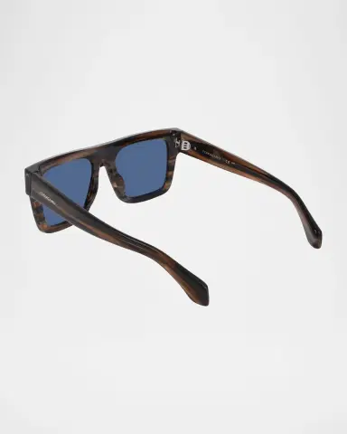 Ferragamo Men's Rivets Acetate Square Sunglasses | Thumbnail 7 Ferragamo Men's Rivets Acetate Square Sunglasses | Thumbnail 7