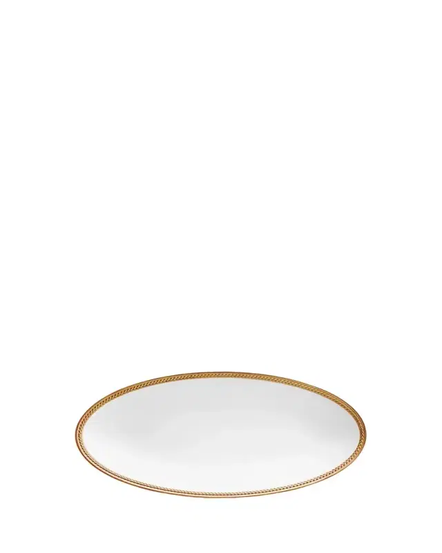 L'Objet Soie Tressee 24K Gold-Plated Oval Platter, 14"
