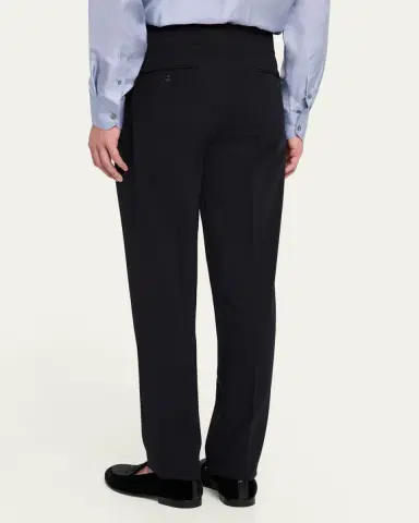 Giorgio Armani Men's Flat-Front Creased Trousers | Thumbnail 3 Giorgio Armani Men's Flat-Front Creased Trousers | Thumbnail 3