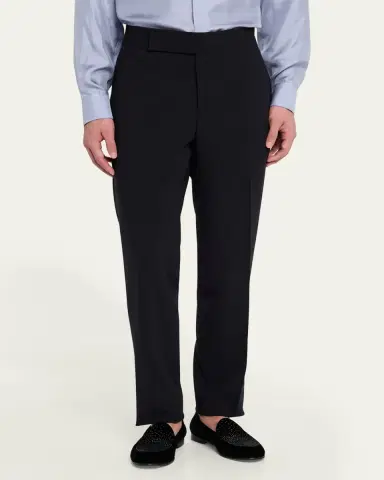 Giorgio Armani Men's Flat-Front Creased Trousers | Thumbnail 4 Giorgio Armani Men's Flat-Front Creased Trousers | Thumbnail 4