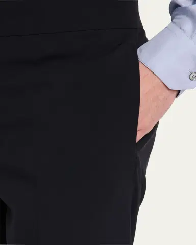Giorgio Armani Men's Flat-Front Creased Trousers | Thumbnail 5 Giorgio Armani Men's Flat-Front Creased Trousers | Thumbnail 5
