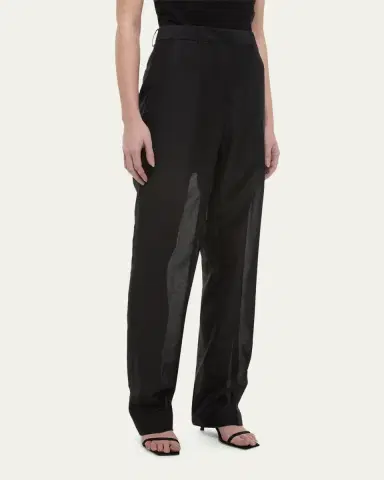 Helmut Lang Sheer Straight-Leg Trousers | Thumbnail 4 Helmut Lang Sheer Straight-Leg Trousers | Thumbnail 4