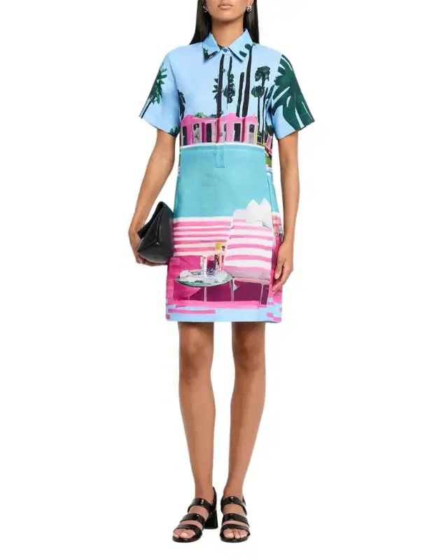 Poolside Preppy Short-Sleeve Mini Polo Dress
