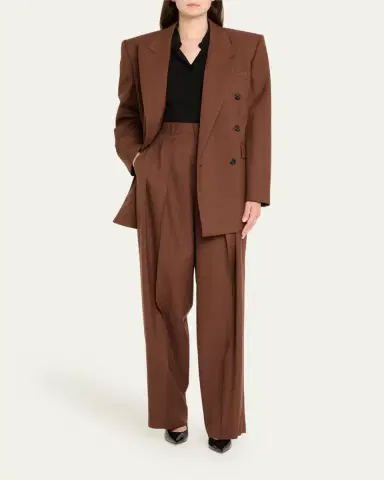 Saint Laurent Double-Breasted Strong-Shoulder Blazer | Thumbnail 6 Saint Laurent Double-Breasted Strong-Shoulder Blazer | Thumbnail 6