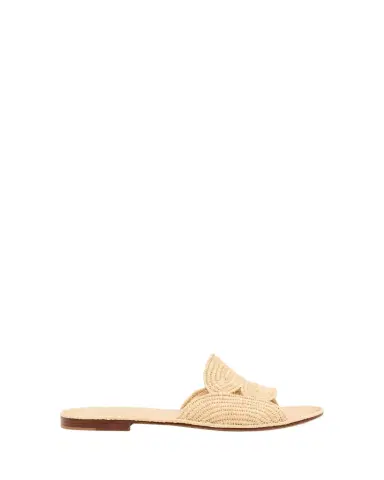 CARRIE FORBES Terre Raffia Flat Slide Sandals | Thumbnail 1 CARRIE FORBES Terre Raffia Flat Slide Sandals | Thumbnail 1