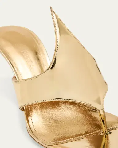 Ferragamo Lyrai Metallic Leather Thong Sandals | Thumbnail 5