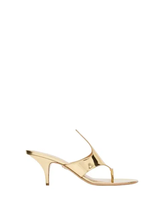 Lyrai Metallic Leather Thong Sandals