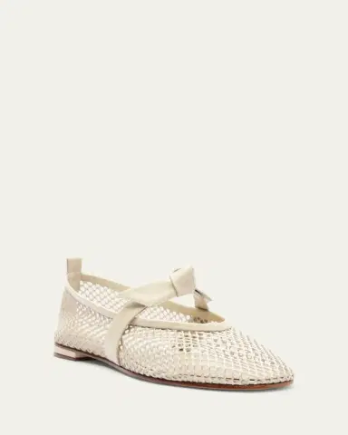 Alexandre Birman Clarita Bow Fishnet Ballerina Flats | Thumbnail 2 Alexandre Birman Clarita Bow Fishnet Ballerina Flats | Thumbnail 2
