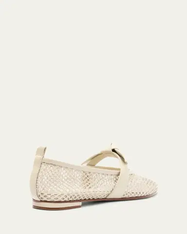 Alexandre Birman Clarita Bow Fishnet Ballerina Flats | Thumbnail 3 Alexandre Birman Clarita Bow Fishnet Ballerina Flats | Thumbnail 3