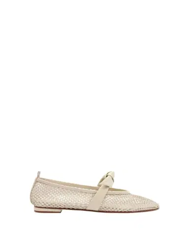Alexandre Birman Clarita Bow Fishnet Ballerina Flats | Thumbnail 1 Alexandre Birman Clarita Bow Fishnet Ballerina Flats | Thumbnail 1