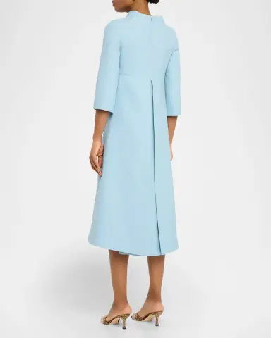 Valentino Garavani Strass Button High-Neck Crepe Midi Dress | Thumbnail 2 Valentino Garavani Strass Button High-Neck Crepe Midi Dress | Thumbnail 2