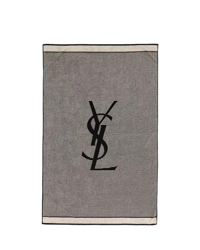Saint Laurent Cassandre Striped Cotton Beach Towel