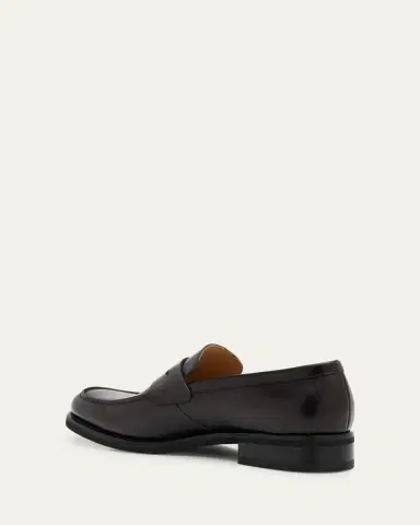 Bergdorf Goodman Men's Matte Leather Rubber-Sole Penny Loafers | Thumbnail 4 Bergdorf Goodman Men's Matte Leather Rubber-Sole Penny Loafers | Thumbnail 4