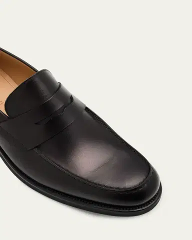 Bergdorf Goodman Men's Matte Leather Rubber-Sole Penny Loafers | Thumbnail 5 Bergdorf Goodman Men's Matte Leather Rubber-Sole Penny Loafers | Thumbnail 5