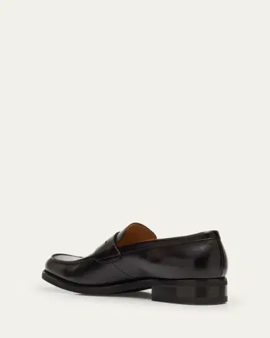 Bergdorf Goodman Men's Brushed Leather Rubber-Sole Penny Loafers | Thumbnail 4 Bergdorf Goodman Men's Brushed Leather Rubber-Sole Penny Loafers | Thumbnail 4