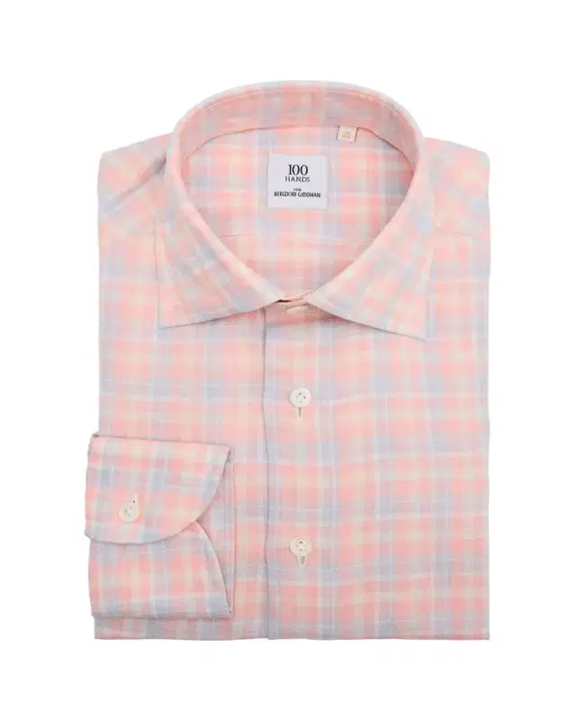 Men's Linen Plaid Spread-Collar Sport Shirt