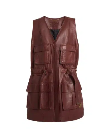 Chloé Leather Belted Utilitarian Vest | Thumbnail 1 Chloé Leather Belted Utilitarian Vest | Thumbnail 1