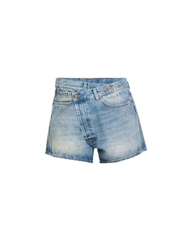 R13 Crossover Denim Shorts