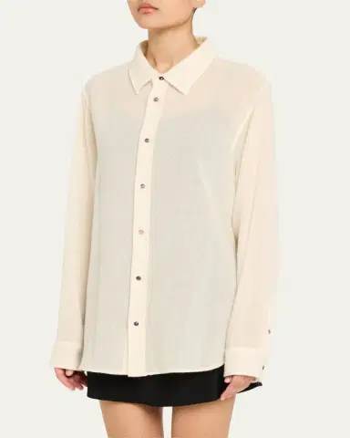 God’s True Cashmere Button-Down Gauze Solid Shirt | Thumbnail 4 God’s True Cashmere Button-Down Gauze Solid Shirt | Thumbnail 4