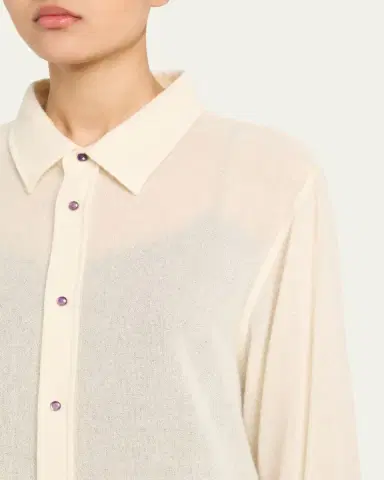 God’s True Cashmere Button-Down Gauze Solid Shirt | Thumbnail 5 God’s True Cashmere Button-Down Gauze Solid Shirt | Thumbnail 5