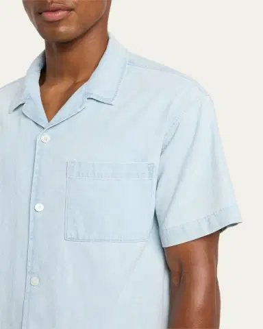 Frame Men's Short-Sleeve Camp Collar Shirt | Thumbnail 8 Frame Men's Short-Sleeve Camp Collar Shirt | Thumbnail 8