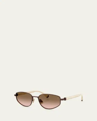 Brunello Cucinelli Titanium Oval Sunglasses | Thumbnail 2 Brunello Cucinelli Titanium Oval Sunglasses | Thumbnail 2