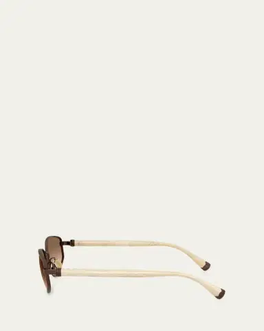 Brunello Cucinelli Titanium Oval Sunglasses | Thumbnail 3 Brunello Cucinelli Titanium Oval Sunglasses | Thumbnail 3
