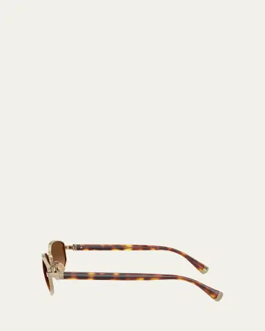 Brunello Cucinelli Titanium Oval Sunglasses | Thumbnail 4 Brunello Cucinelli Titanium Oval Sunglasses | Thumbnail 4