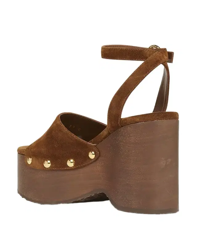 Suede Ankle-Strap Platform Sandals