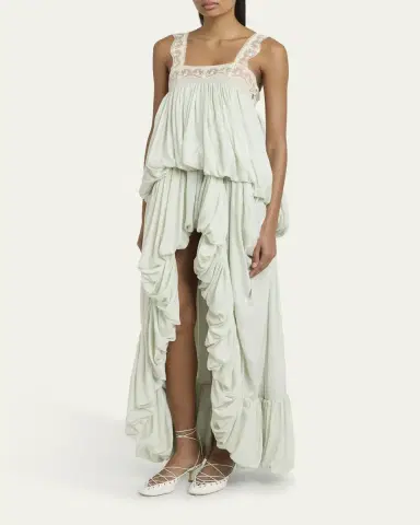 Chloé High-Low Ruffled Dress | Thumbnail 8 Chloé High-Low Ruffled Dress | Thumbnail 8