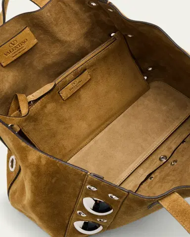 Valentino Garavani Nellcote Medium Studded Suede Tote Bag | Thumbnail 4 Valentino Garavani Nellcote Medium Studded Suede Tote Bag | Thumbnail 4