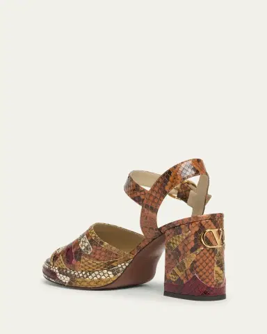 Valentino Garavani Fawcette Python Ankle-Strap Platform Sandals | Thumbnail 2 Valentino Garavani Fawcette Python Ankle-Strap Platform Sandals | Thumbnail 2