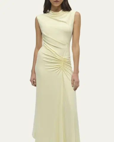 SIMKHAI Acacia Sleeveless Ruched Midi Dress | Thumbnail 5 SIMKHAI Acacia Sleeveless Ruched Midi Dress | Thumbnail 5