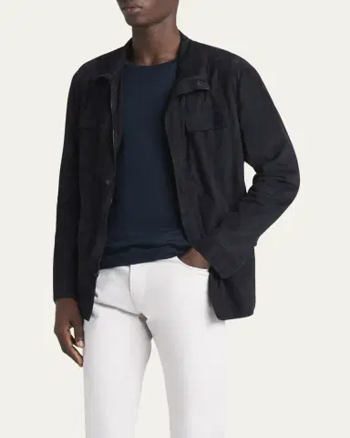Giorgio Armani Men's Suede Field Jacket | Thumbnail 4 Giorgio Armani Men's Suede Field Jacket | Thumbnail 4