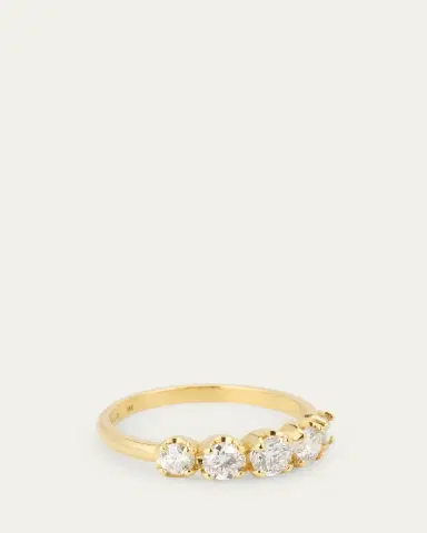 Jennifer Meyer Small Graduated Diamond Ring in 18K Yellow Gold | Thumbnail 3