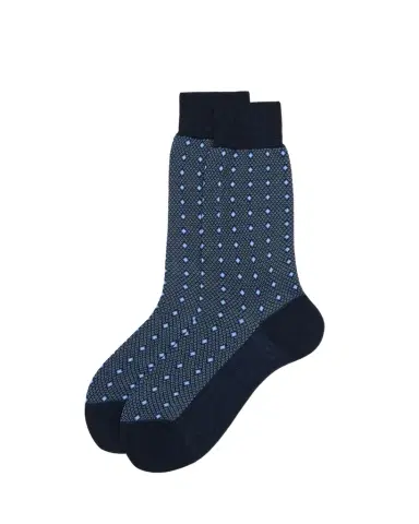 Bresciani Men's Cotton Diamond-Woven Crew Socks | Thumbnail 1 Bresciani Men's Cotton Diamond-Woven Crew Socks | Thumbnail 1