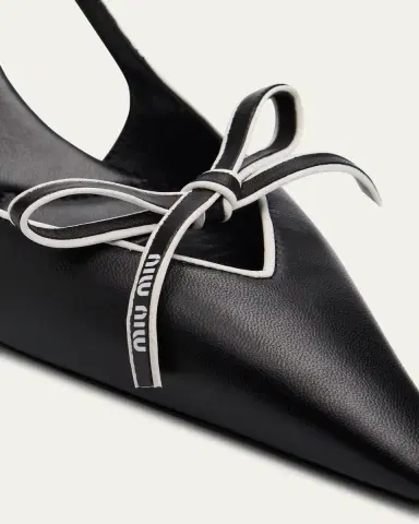Miu Miu Nappa Leather Bow Slingback Pumps | Thumbnail 13 Miu Miu Nappa Leather Bow Slingback Pumps | Thumbnail 13