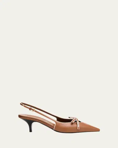 Miu Miu Nappa Leather Bow Slingback Pumps | Thumbnail 4 Miu Miu Nappa Leather Bow Slingback Pumps | Thumbnail 4