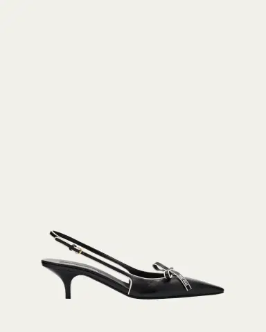Miu Miu Nappa Leather Bow Slingback Pumps | Thumbnail 9 Miu Miu Nappa Leather Bow Slingback Pumps | Thumbnail 9