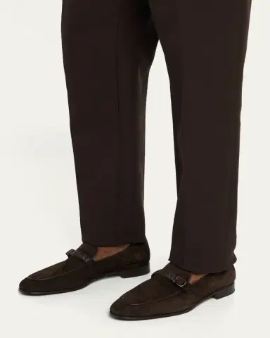 Kiton Men's Suede Braided Leather-Bit Loafers | Thumbnail 2
