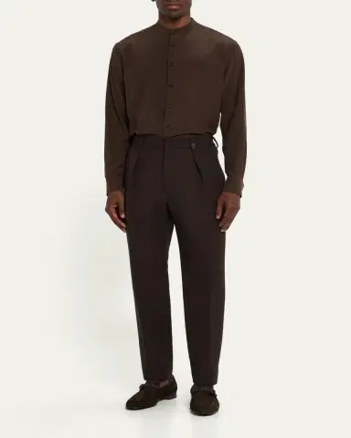 Kiton Men's Suede Braided Leather-Bit Loafers | Thumbnail 3