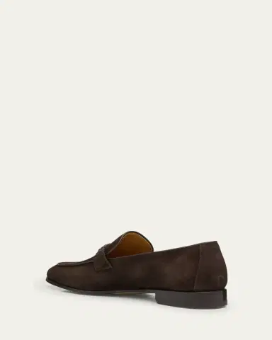Kiton Men's Suede Braided Leather-Bit Loafers | Thumbnail 4