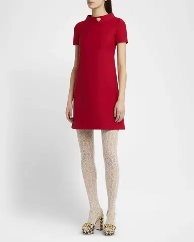 Valentino Garavani Crepe Couture Crystal Heart Mini Dress | Thumbnail 3 Valentino Garavani Crepe Couture Crystal Heart Mini Dress | Thumbnail 3