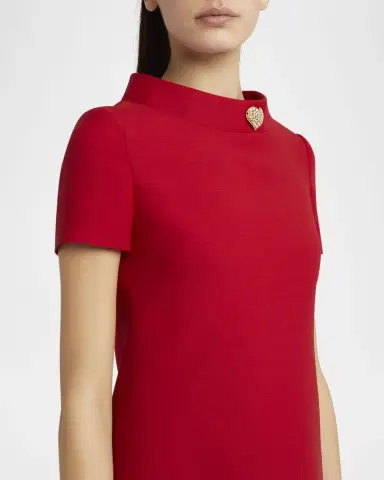 Valentino Garavani Crepe Couture Crystal Heart Mini Dress | Thumbnail 4 Valentino Garavani Crepe Couture Crystal Heart Mini Dress | Thumbnail 4