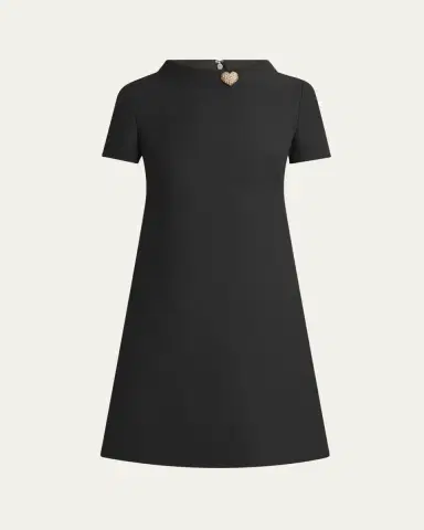 Valentino Garavani Crepe Couture Crystal Heart Mini Dress | Thumbnail 5 Valentino Garavani Crepe Couture Crystal Heart Mini Dress | Thumbnail 5