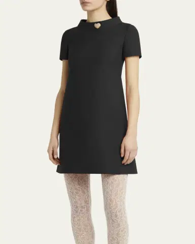 Valentino Garavani Crepe Couture Crystal Heart Mini Dress | Thumbnail 8 Valentino Garavani Crepe Couture Crystal Heart Mini Dress | Thumbnail 8